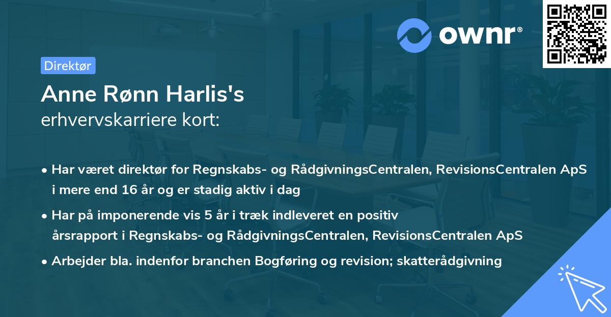 Anne Rønn Harlis's erhvervskarriere kort