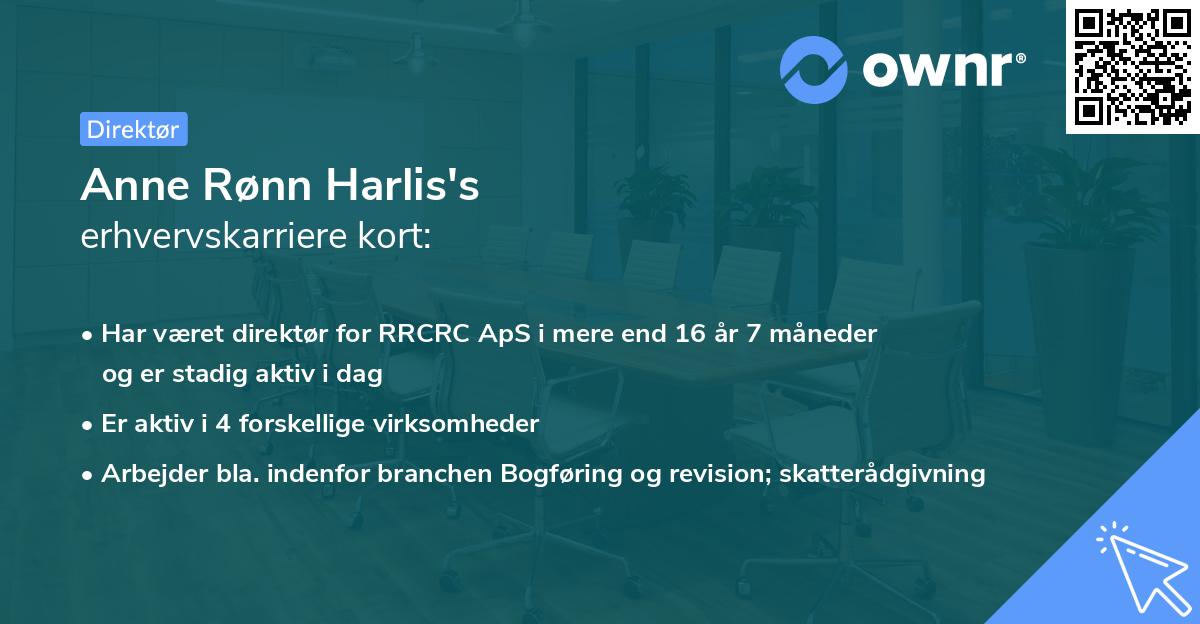 Anne Rønn Harlis's erhvervskarriere kort
