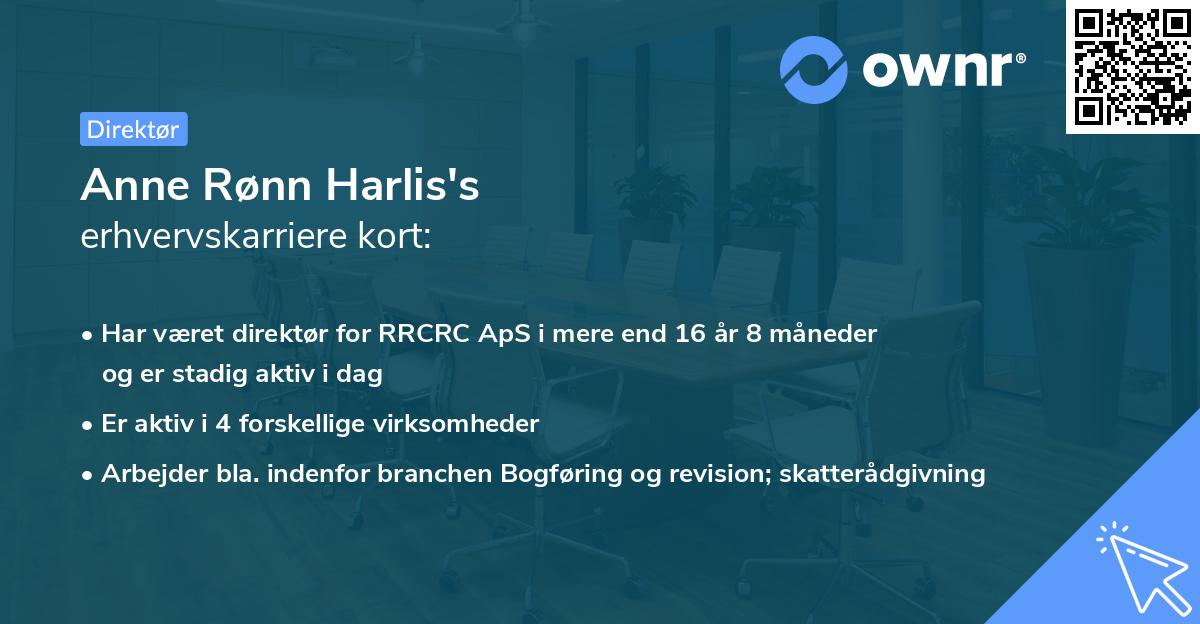 Anne Rønn Harlis's erhvervskarriere kort