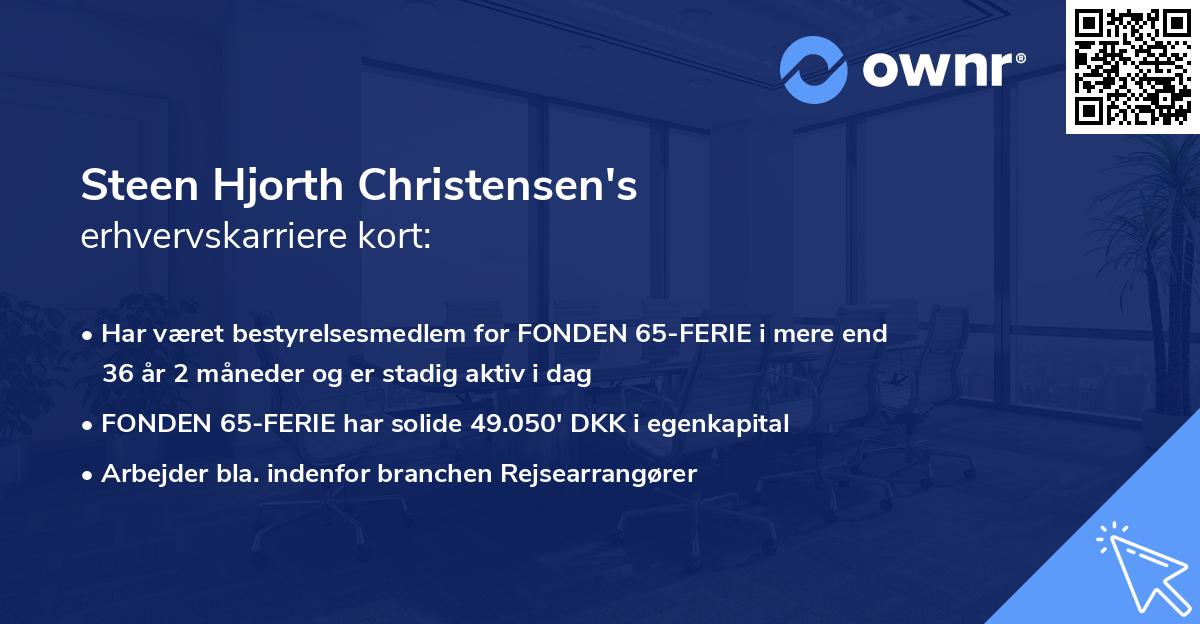 Steen Hjorth Christensen's erhvervskarriere kort