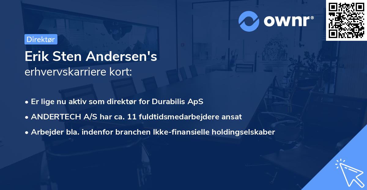 Erik Sten Andersen's erhvervskarriere kort