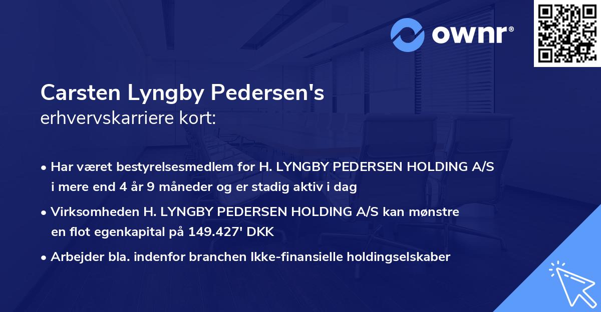 Carsten Lyngby Pedersen's erhvervskarriere kort