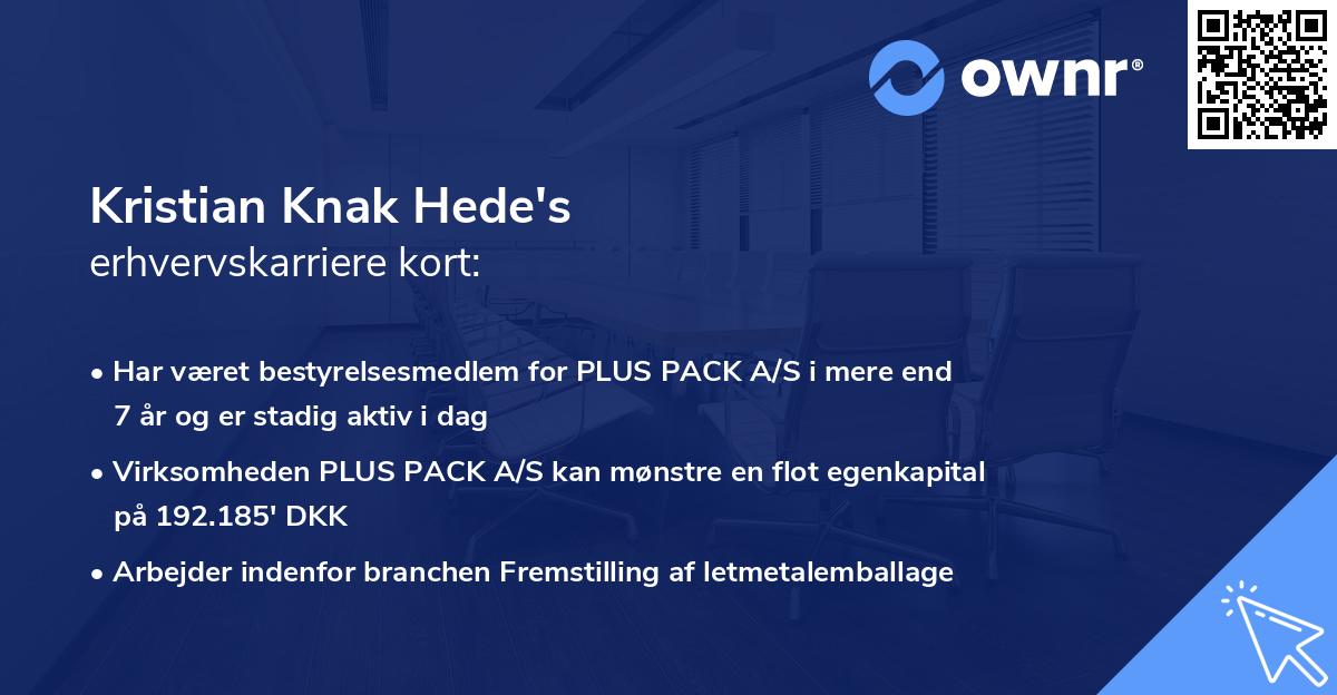 Kristian Knak Hede's erhvervskarriere kort