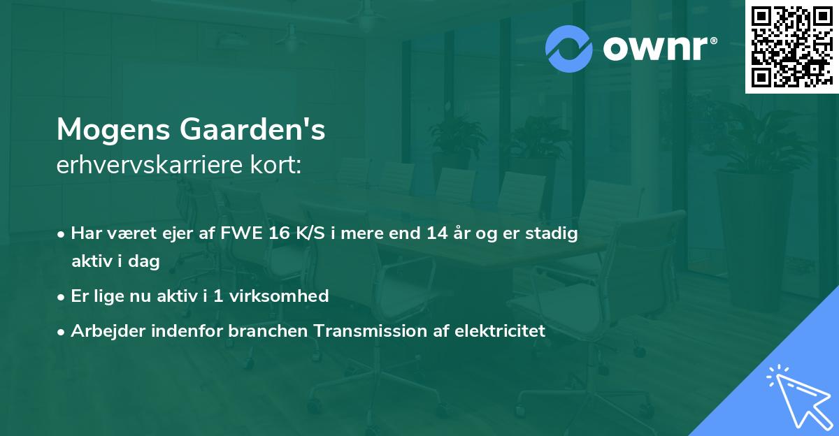 Mogens Gaarden's erhvervskarriere kort