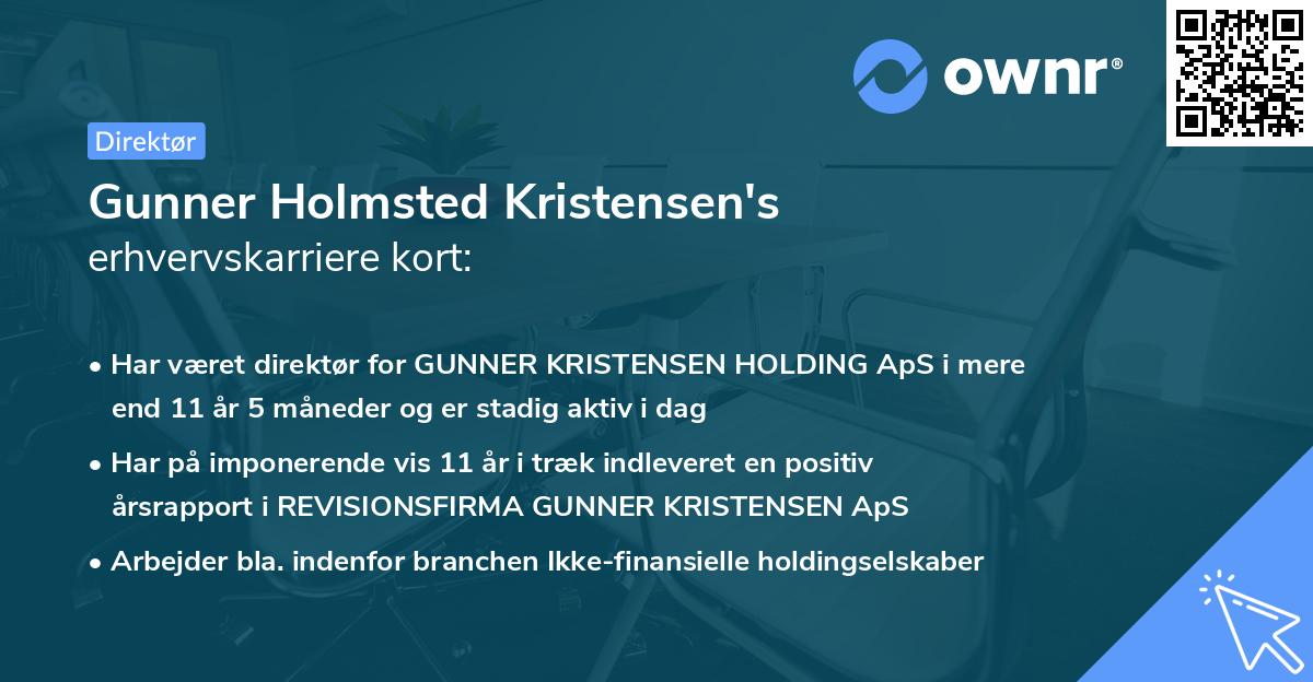 Gunner Holmsted Kristensen's erhvervskarriere kort