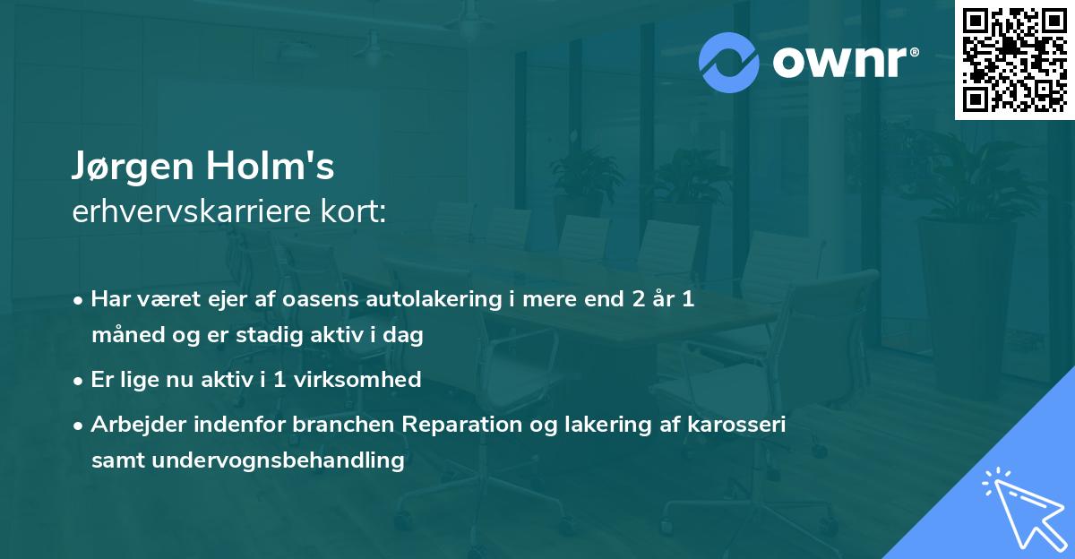 Jørgen Holm's erhvervskarriere kort