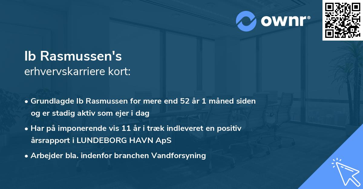 Ib Rasmussen's erhvervskarriere kort