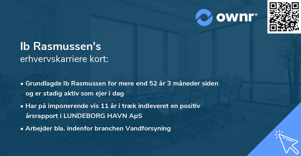 Ib Rasmussen's erhvervskarriere kort