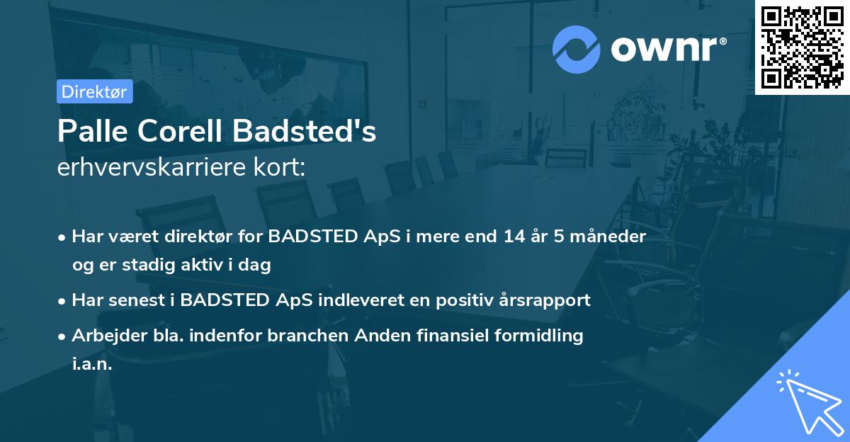 Palle Corell Badsted's erhvervskarriere kort