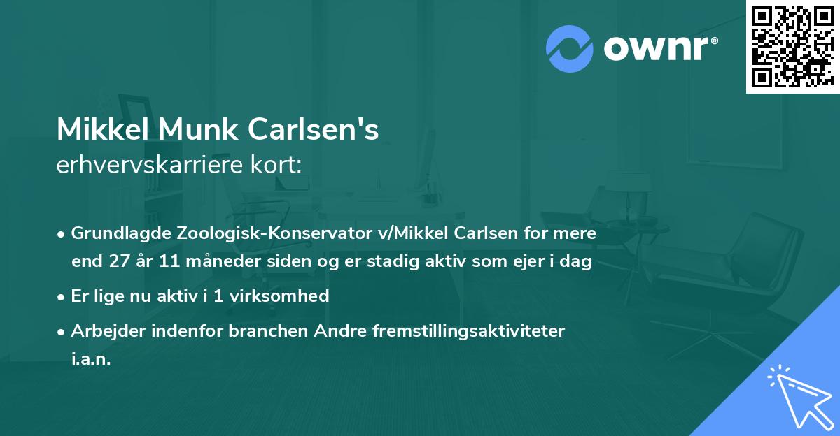 Mikkel Munk Carlsen's erhvervskarriere kort