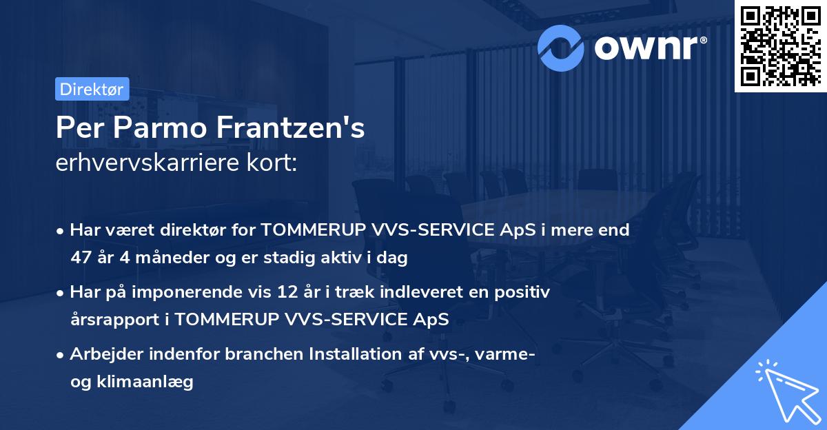 Per Parmo Frantzen's erhvervskarriere kort