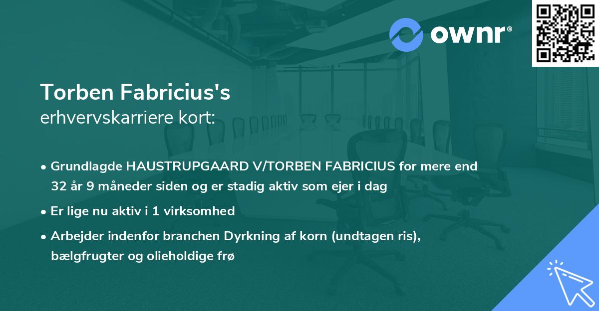 Torben Fabricius's erhvervskarriere kort