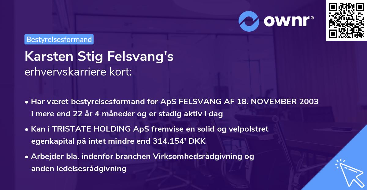 Karsten Stig Felsvang's erhvervskarriere kort