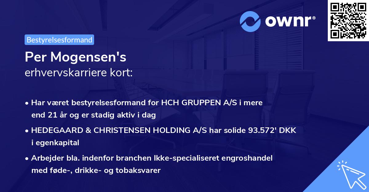 Per Mogensen's erhvervskarriere kort