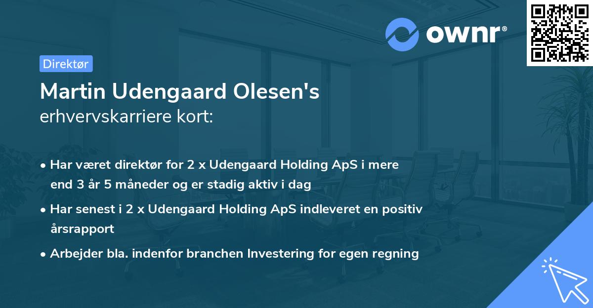 Martin Udengaard Olesen's erhvervskarriere kort