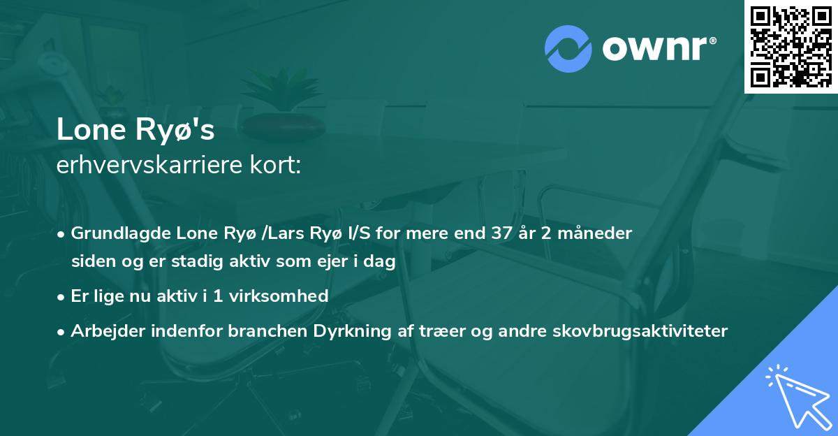 Lone Ryø's erhvervskarriere kort