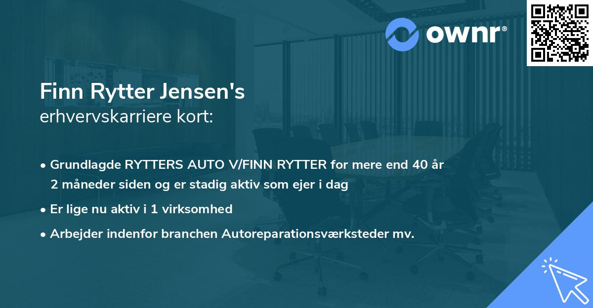 Finn Rytter Jensen's erhvervskarriere kort