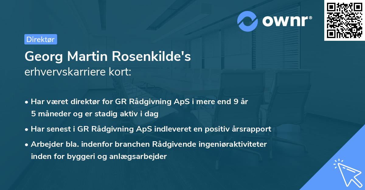 Georg Martin Rosenkilde's erhvervskarriere kort