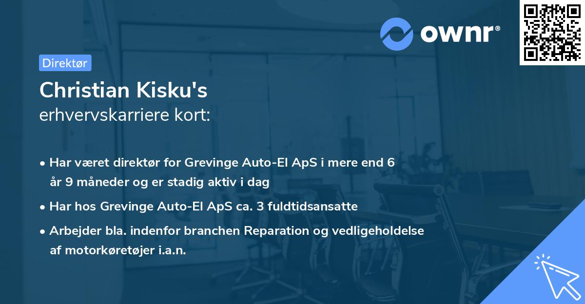 Christian Kisku's erhvervskarriere kort