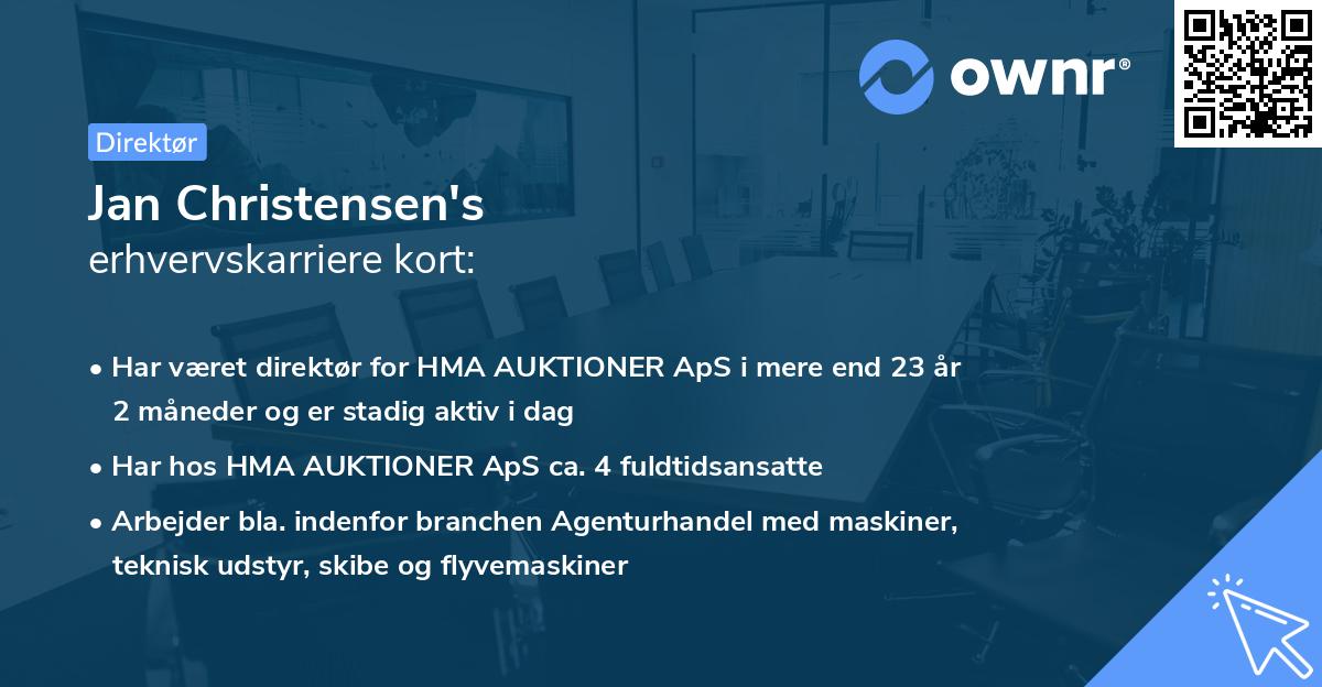Jan Christensen's erhvervskarriere kort