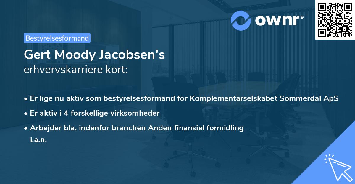 Gert Moody Jacobsen's erhvervskarriere kort