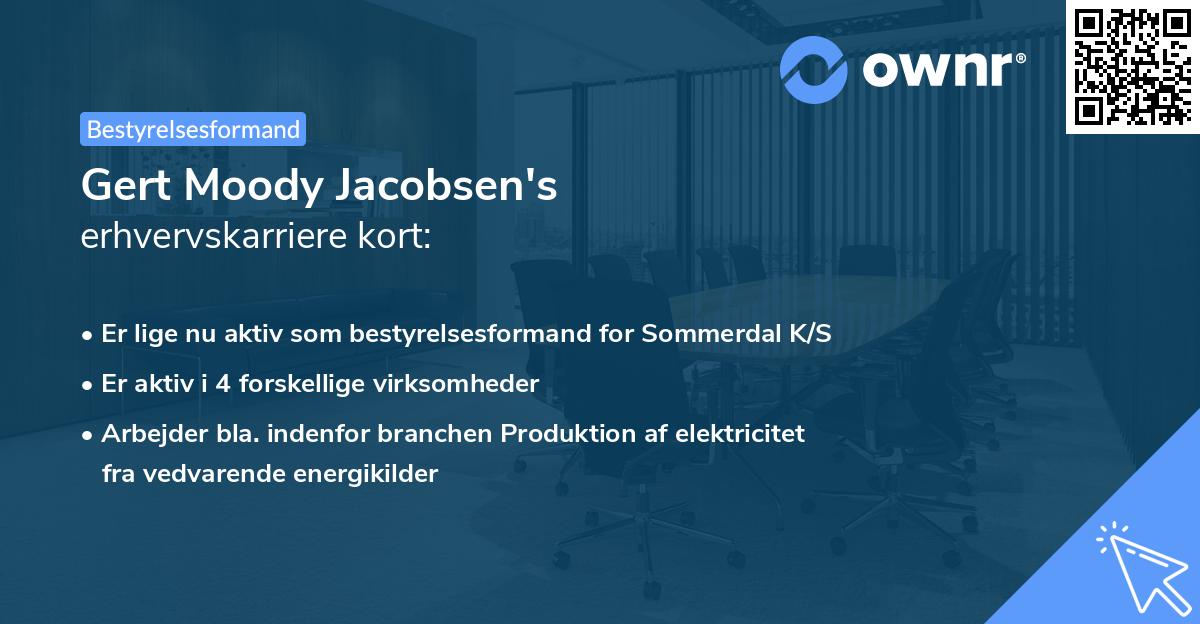 Gert Moody Jacobsen's erhvervskarriere kort