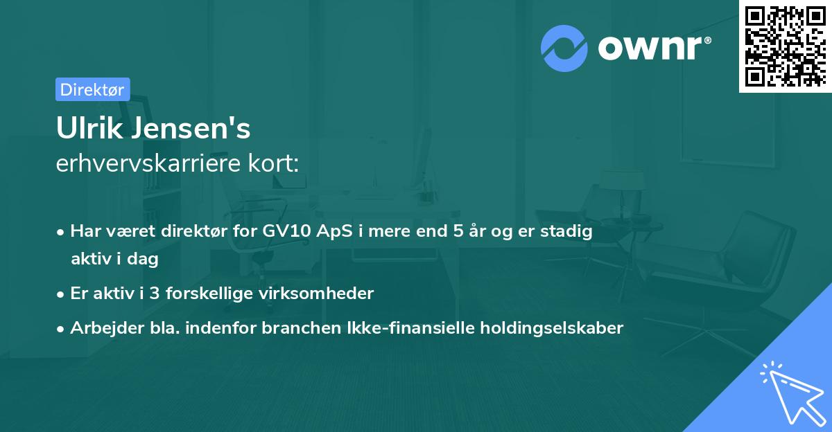 Ulrik Jensen's erhvervskarriere kort