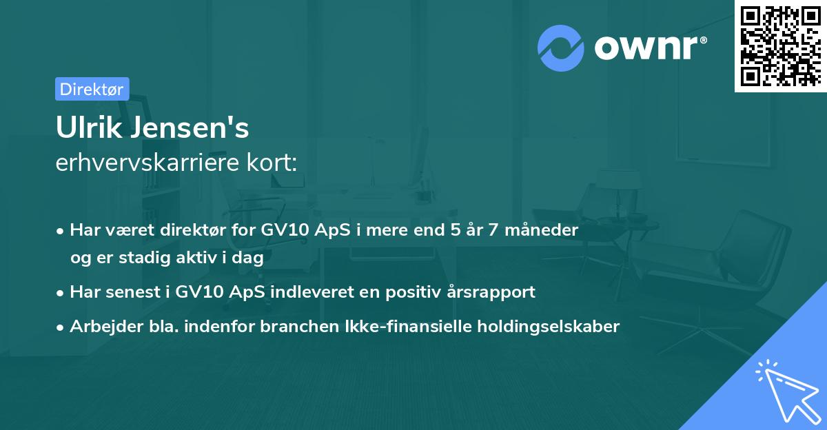 Ulrik Jensen's erhvervskarriere kort