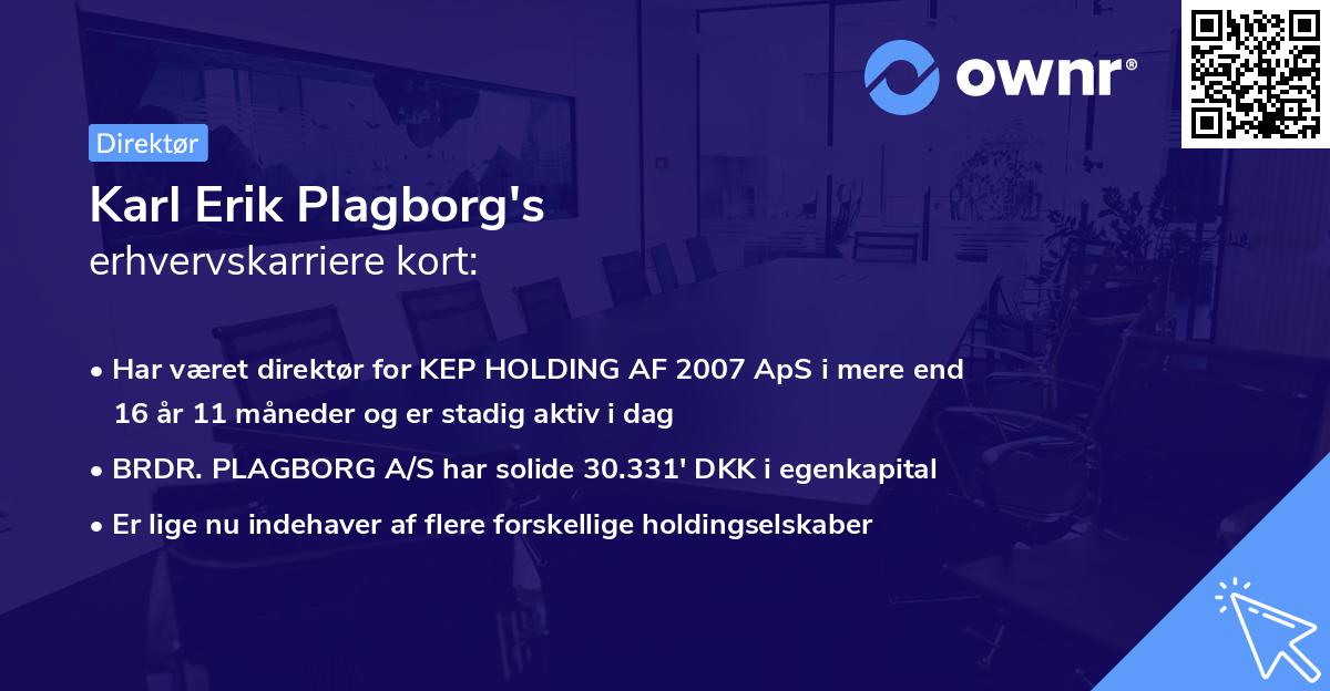 Karl Erik Plagborg's erhvervskarriere kort