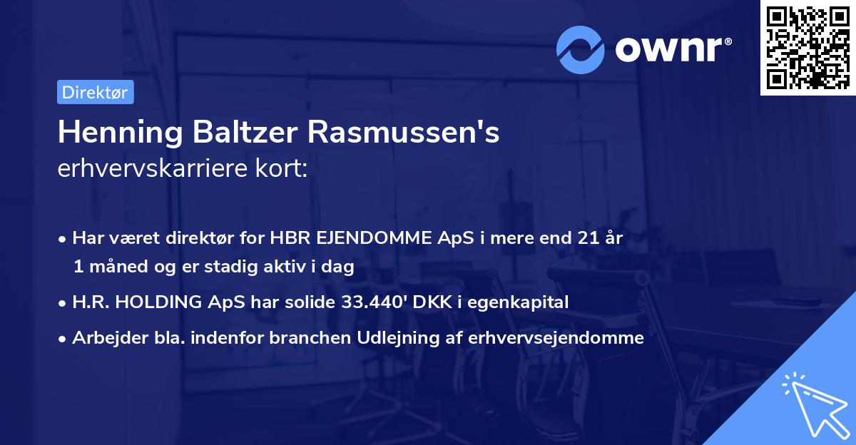 Henning Baltzer Rasmussen's erhvervskarriere kort