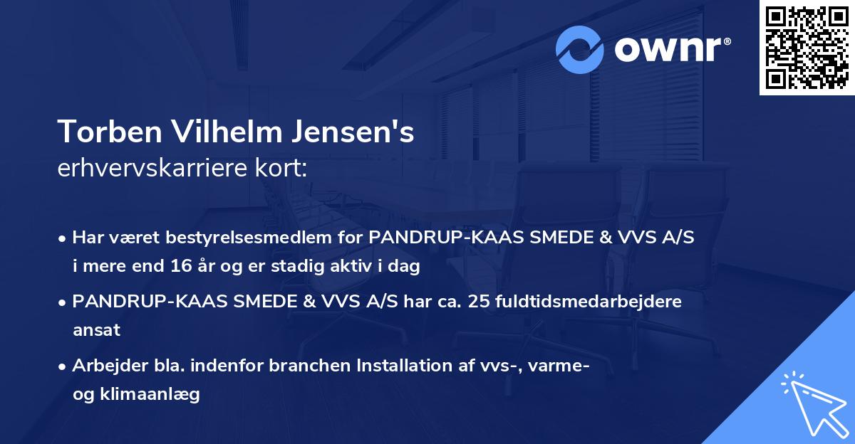 Torben Vilhelm Jensen's erhvervskarriere kort