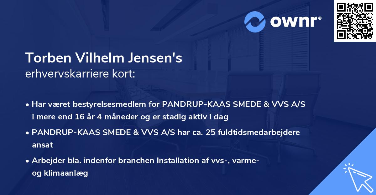 Torben Vilhelm Jensen's erhvervskarriere kort