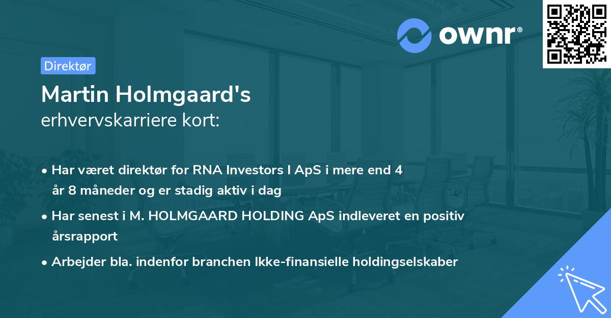 Martin Holmgaard's erhvervskarriere kort
