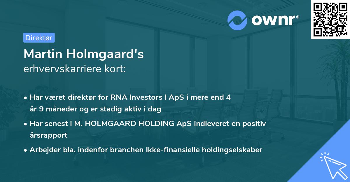 Martin Holmgaard's erhvervskarriere kort