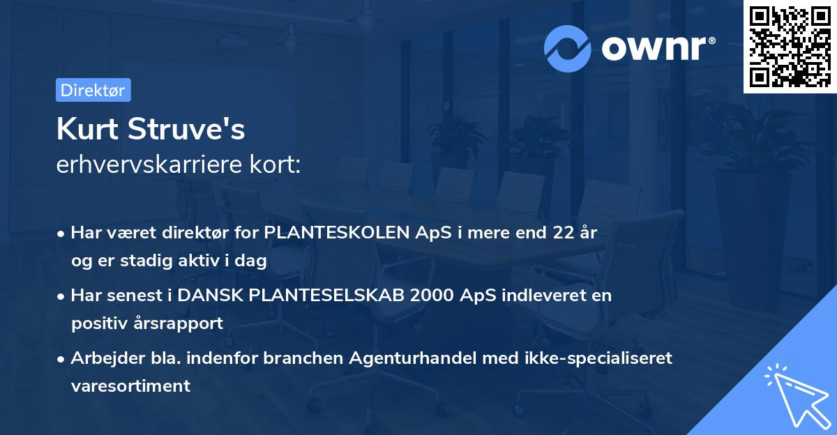 Kurt Struve's erhvervskarriere kort