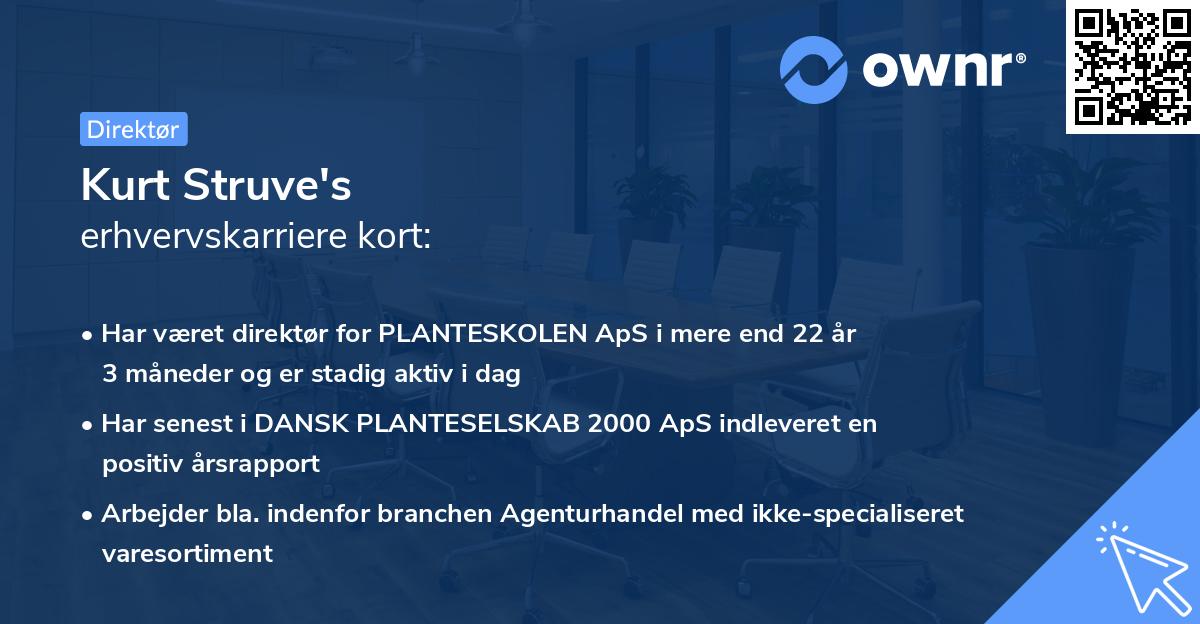 Kurt Struve's erhvervskarriere kort