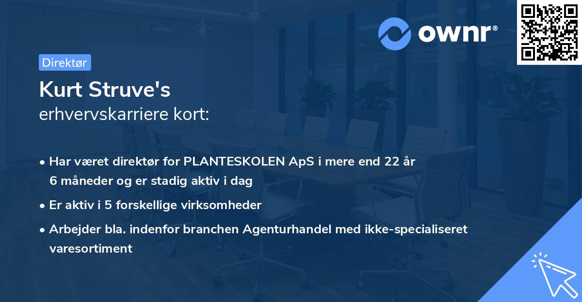 Kurt Struve's erhvervskarriere kort