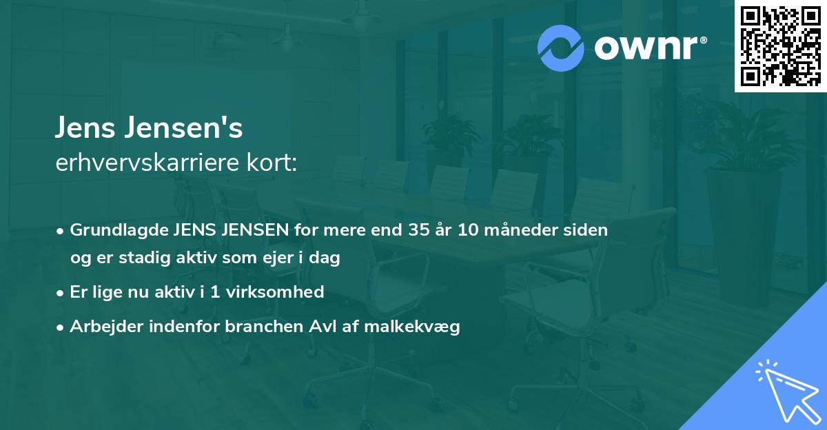 Jens Jensen's erhvervskarriere kort
