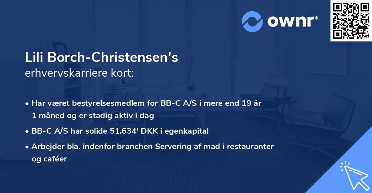 Lili Borch-Christensen's erhvervskarriere kort