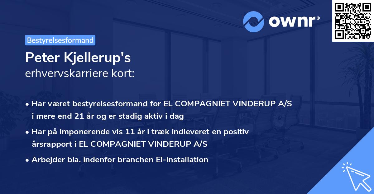 Peter Kjellerup's erhvervskarriere kort