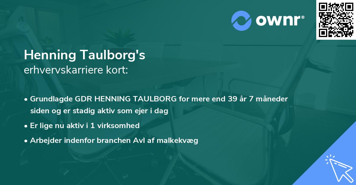Henning Taulborg's erhvervskarriere kort