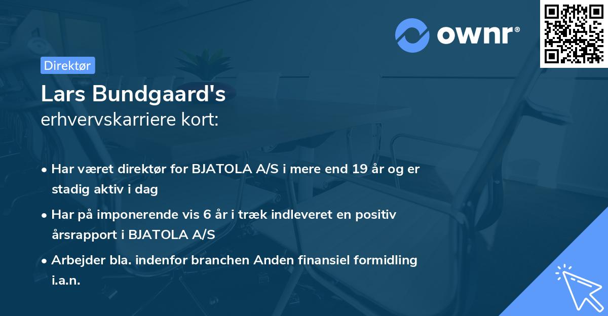 Lars Bundgaard's erhvervskarriere kort