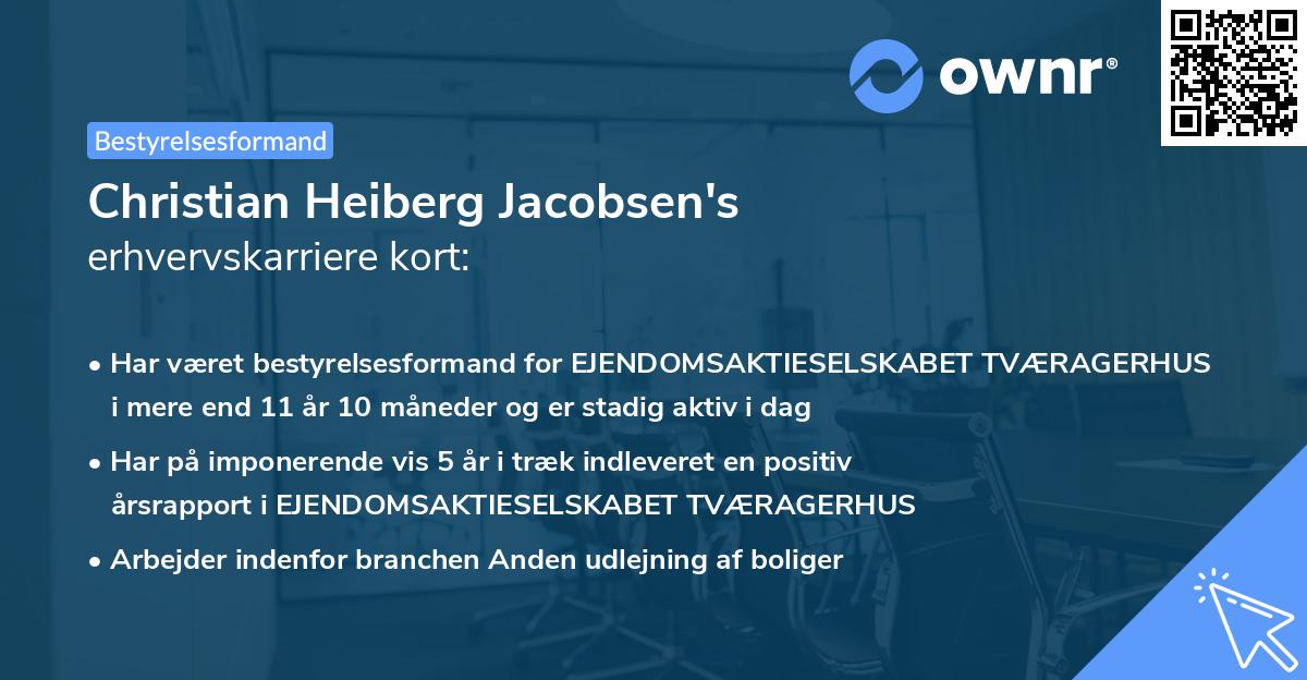 Christian Heiberg Jacobsen's erhvervskarriere kort