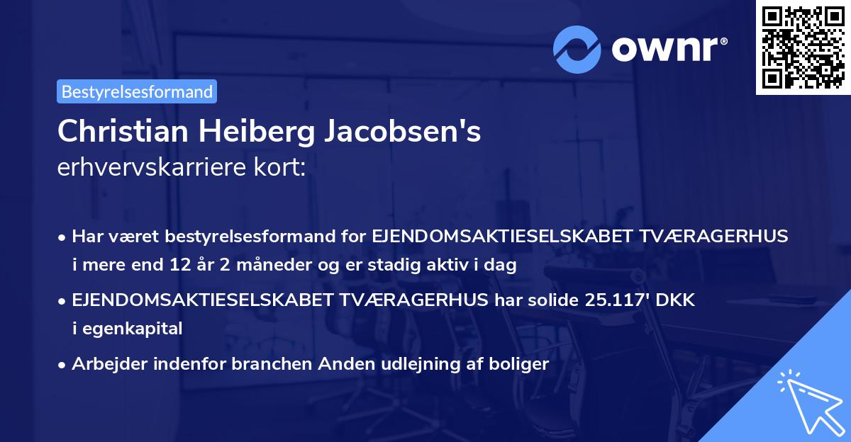 Christian Heiberg Jacobsen's erhvervskarriere kort