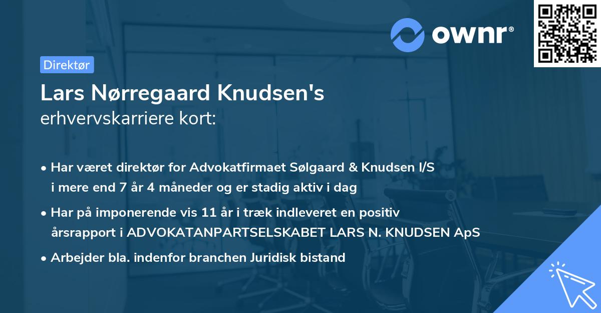 Lars Nørregaard Knudsen's erhvervskarriere kort