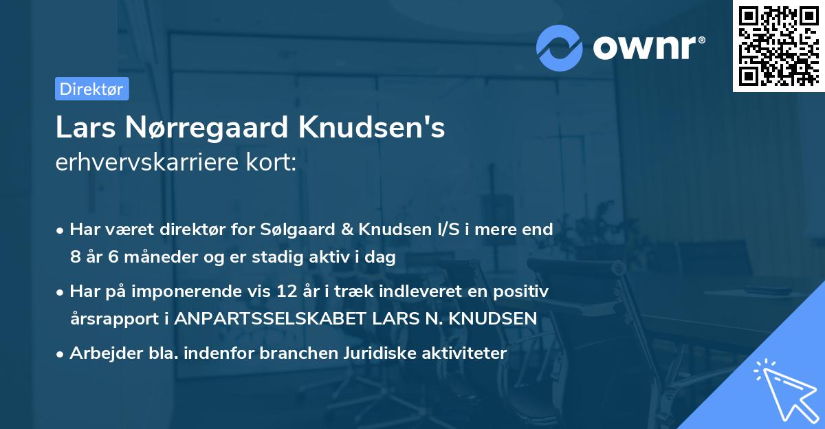 Lars Nørregaard Knudsen's erhvervskarriere kort