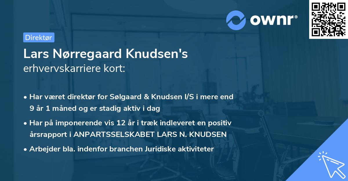 Lars Nørregaard Knudsen's erhvervskarriere kort
