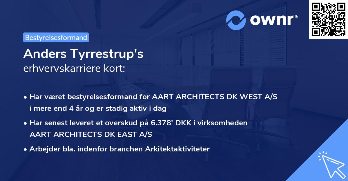 Anders Tyrrestrup's erhvervskarriere kort
