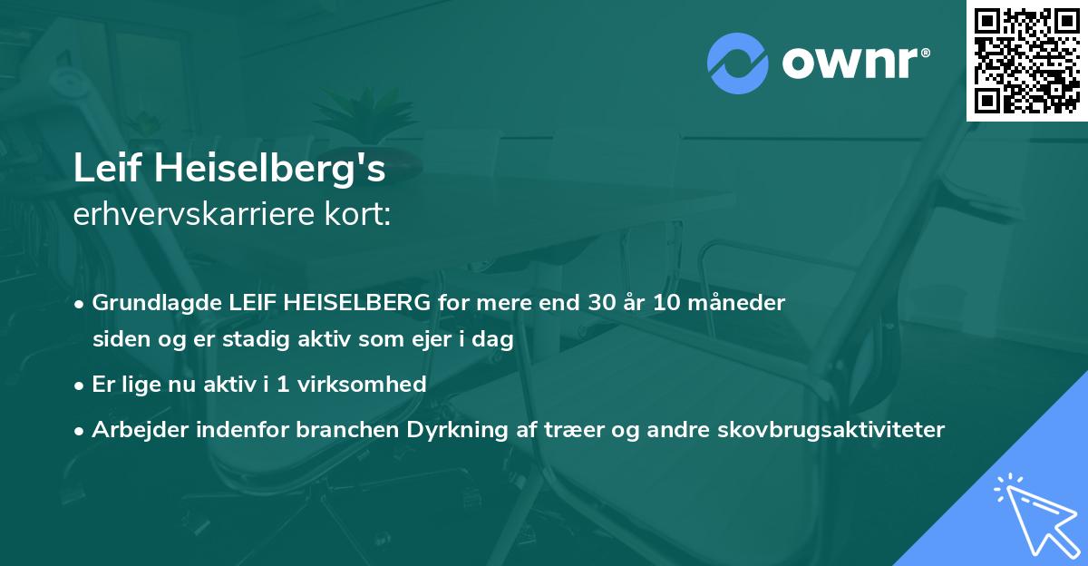 Leif Heiselberg's erhvervskarriere kort
