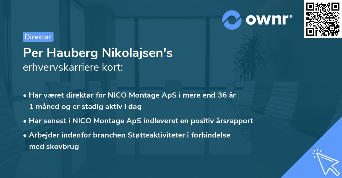 Per Hauberg Nikolajsen's erhvervskarriere kort